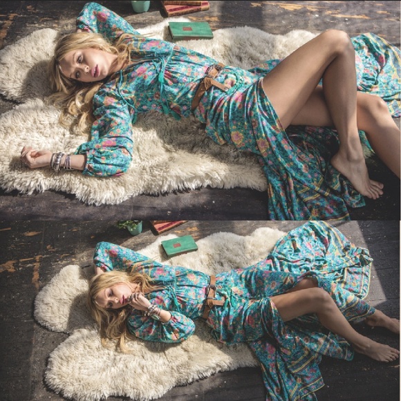 Spell Tops - Spell designs folk town blouse turquoise S unicorn
